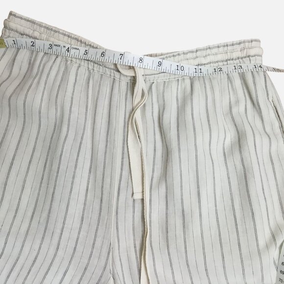 INTIMATELY FREE PEOPLE Women Striped Wide Leg Slit Cropped Pants XS Drawstring - Picture 6 of 9